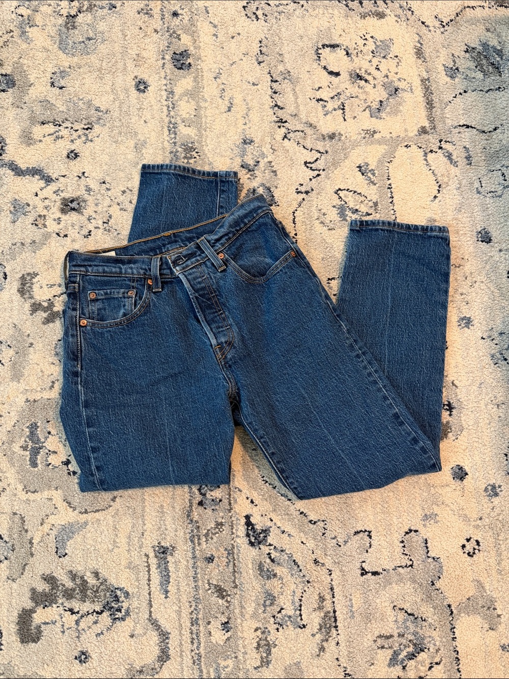 Dark Wash Levi’s 501 Straight Leg Jeans